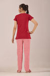 Sweet Moon Knit Cotton Pyjama Set - Darkpink Redishmarun — thumbnail 2